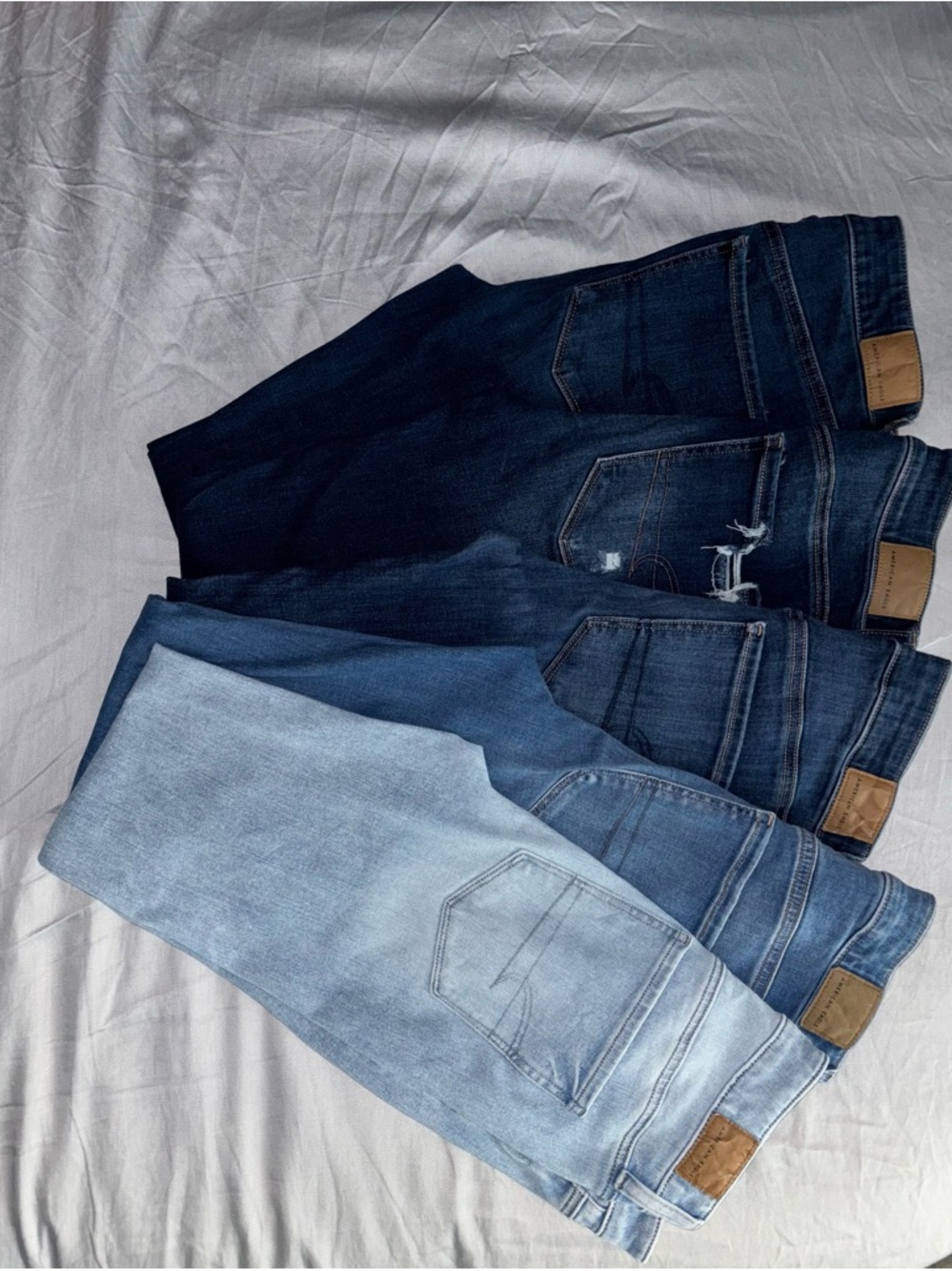 American Eagle Outfitters Men's Skinny Jeans - Light to Dark Blue Set